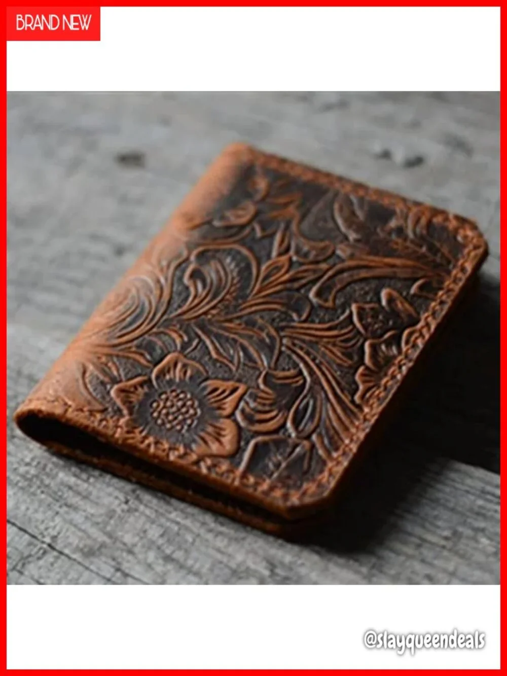 Handmade Minimalist Bifold Wallet Genuine Leather Card Holder Distressed